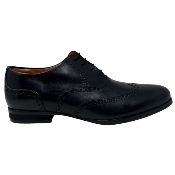 Wolf and Shepherd Men\'s Senna Wingtip Oxford Italian Leather Black Dress Shoes main image 10